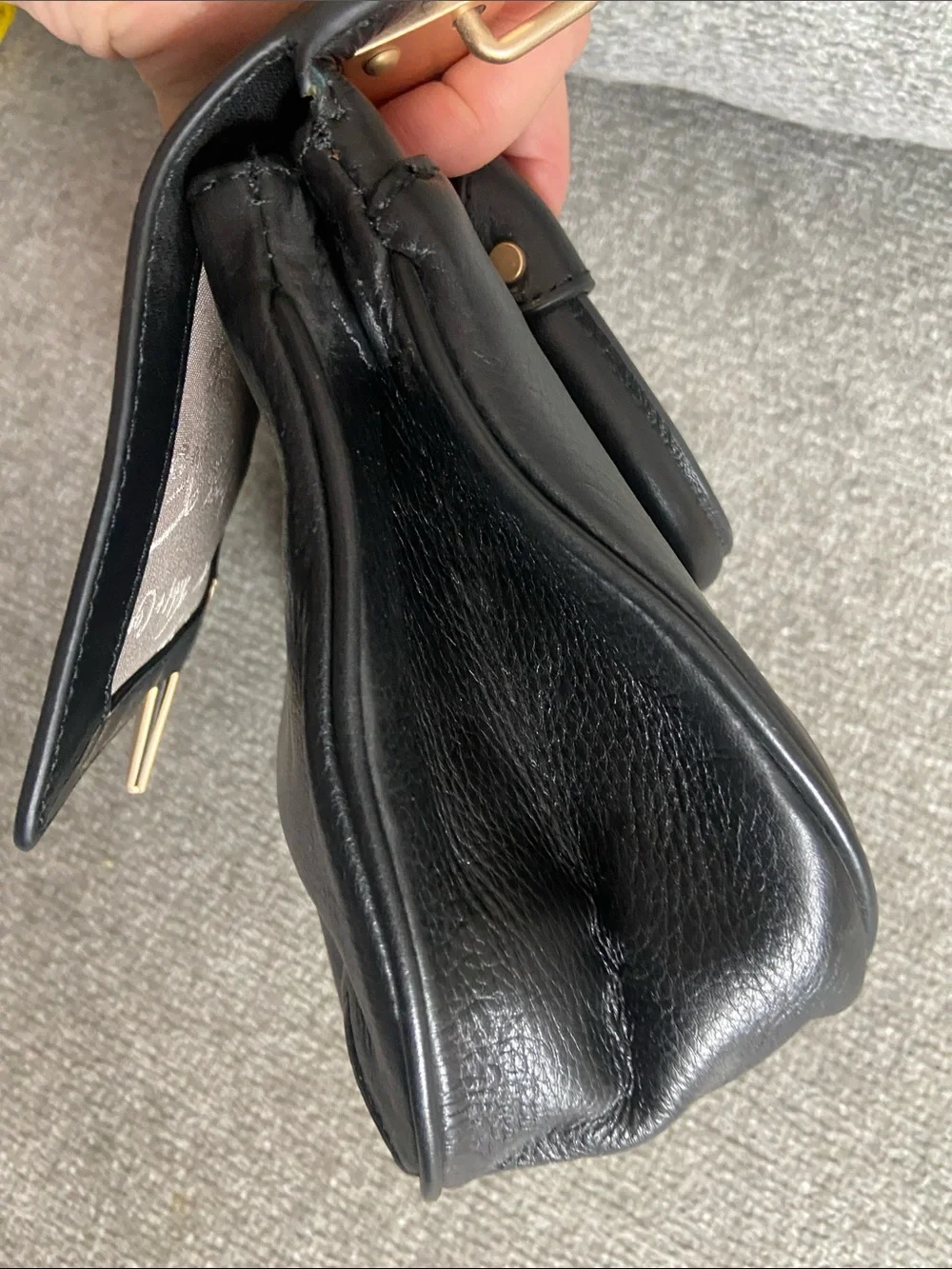 Foley + Corinna Black Leather Satchel with Gold Hardware